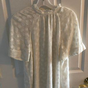 Anthropologie White Eyelet Pullover Blouse!